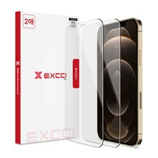 엑씨 글리터 강화유리 휴대폰 액정보호필름 2p 세트, 1세트