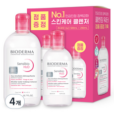 바이오더마 센시비오 H20 민감용 500ml + 250ml, 4세트