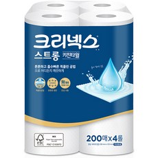 크리넥스 스트롱 키친타월 200매, 1개, 4개입
