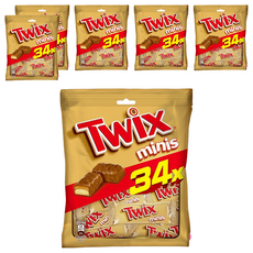 Twix 特趣 迷你焦糖夾心巧克力樂享包, 酥脆餅乾 濃郁焦糖 香濃牛奶巧克力, 340g, 6袋