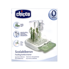 Chicco 奶瓶瀝水架，最多可容納6個奶瓶, 白綠色, 主機, 奶瓶架, 奶嘴/配件架, 滴水盤