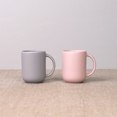 보울보울 레트로라인 핸들머그 360ml, 파우더핑크+애쉬그레이, 2개 파우더핑크+애쉬그레이, 2개