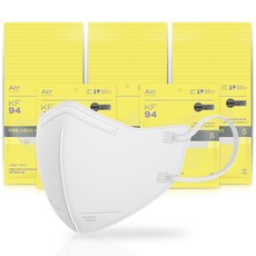아에르 스탠다드 라이트핏 PLUS 보건용 마스크 백색 소형 KF94, 1매, 50개