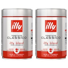 illy 意利 Classico中烘培咖啡粉, 摩卡壺, 250g, 2罐