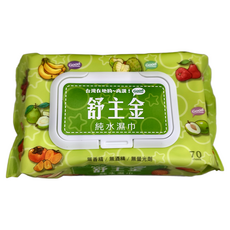 舒主金 純水濕巾, 溫和親膚, 無酒精/香精/螢光劑, 70抽, 4包, 1組