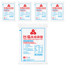 TAIYEN 台塩生技 高級碘鹽，使用濃縮海水，不添加亞鐵氰化物抗結塊劑, 1kg, 5包