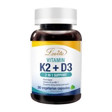 Lovita 維生素K2 + D3素食膠囊, 優質MK-7型態, 植物萃取, 30顆, 0.4g, 1罐