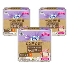 쏘피 안심숙면팬티, 오버나이트, 4개입, 3개