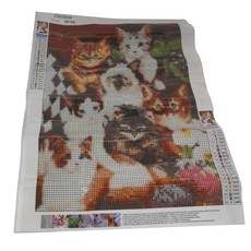 鑽石貼畫, 尺寸: 30*40, 適用年齡: 14 歲以上, 貓族, 1個