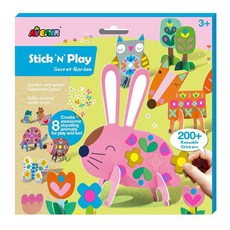 德國Avenir Kids N次換裝貼, 200+可重複使用貼紙，適合3歲以上兒童, 繽紛花園, 1組