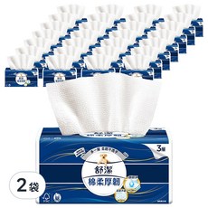 Kleenex 舒潔 棉柔厚韌抽取衛生紙 3層 110張, 30包, 2袋