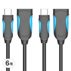 벤션 무산소 OTG 케이블 C타입 25cm, 블랙 + 블루, 6개