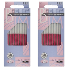 KAI 貝印 Beauty不鏽鋼修眉刀 10支, 紅色, 2盒