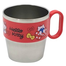 Hello Kitty 凱蒂貓 不鏽鋼疊疊杯 300ml, 紅色, 1個