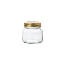 石塚硝子株式會社 金蓋收納罐150ml，密封防潮玻璃儲物罐，廚房乾貨香料收納首選, 1入