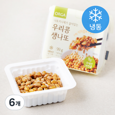 ORGA 나토키나제가 살아있는 우리콩 생나또 (냉동), 6개, 49.5g