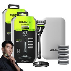 Gillette Labs 深層清潔棒剃須刀 + 剃須刀刀片 5 片 + 剃須刀架 + 錫盒套裝, 刮鬍刀+5 個刀片+刮鬍刀架+盒子, 2組