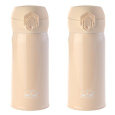 상상앤드 비비드 2중 진공 원터치 보온병 2p, 350ml, 아이보리