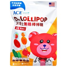 ACE SUPER KIDS 牙博士棒棒糖 8支 Set, 無人工色素、香料和防腐劑, 含膳食纖維, 美國進口, 草莓 + 柳橙, 60g, 1袋