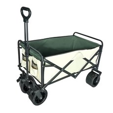 戶外10吋雙煞車越野折疊手拉推車 附推車收納袋, 98 x 57 x 51cm, 8.9kg, 米綠色/墨黑色, 米綠色、墨黑色, 1個