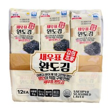 有名菀島海苔 12包, 韓國產 酥脆調味海苔, 獨立包裝 即食海苔, 家庭號, 5g, 1袋