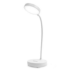 LED圓圓小檯燈 2入組，白色，含USB充電線，三檔色溫，調色調光, 白光