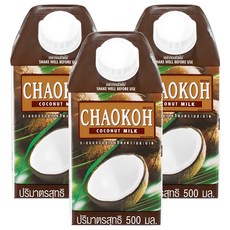 차오코 코코넛 밀크, 500ml, 3개