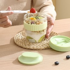 사라사 오트밀 요거트컵 480ml, 1개, 그린