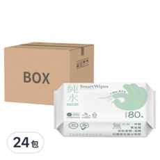 Smart Wipes 豐厚 厚細柔純水濕巾 80抽 24包, 80張