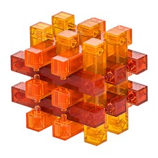 YouRPUZZLE 孔明鎖-十八羅漢-琥珀L2748, 益智玩具, 訓練邏輯思維, 1入