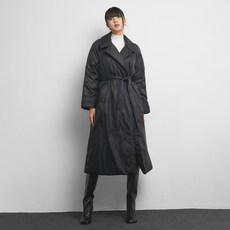 미쏘 여성용 트렌치 벨티드 롱 패딩