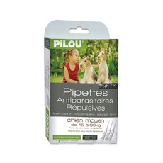Pilou 皮樂 2.0升級版 非藥用除蚤蝨防蚊滴劑 中型犬用 Set 3 - 法國原裝進口，適用於15~30kg中型犬，溫和不刺激，無臭無味, 3ml, 1盒