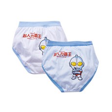 ONEDER 旺達棉品 男童 超人力霸王二入三角褲, 100%棉 台灣製造 舒適不緊勒, 混色, M