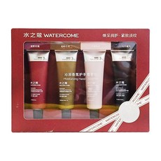 WATERCOME 水之蔻 沁潤香氛護手霜套盒 (4支) 荒野玫瑰/庭嶼白茶/白桃香檳/烏木橘光 25g 深層保濕 滋潤, 1盒