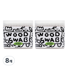 씨조 베이직 면 우드 스왑 면봉, 8개, 200개입