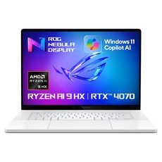 ROG 2024 ROG 제피러스 G16 라이젠9 지포스 RTX 4070, 플래티넘 화이트, 1TB, 32GB, WIN11 Home, GA605WI-QR102W