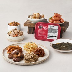 모두의 집밥 밑반찬 10종 간장깻잎절임 + 간장버터진미채 + 고추장멸치볶음 + 돼지불고기 + 떡갈비새송이볶음 + 매콤어묵볶음 + 메추리알버섯장조림 + 쏘야케첩볶음 + 우렁강된장 + 우엉조림, 1세트 1세트