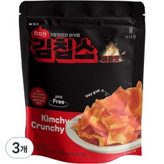 더다믐 김치부각 김칩스 매운김치전맛, 40g, 3개