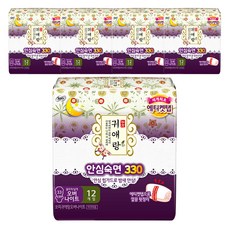 쏘피 귀애랑 생리대 날개형, 오버나이트, 12개입, 5개