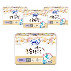 쏘피 내몸에 순한면 에이 생리대 날개형, 대형, 16개입, 4개