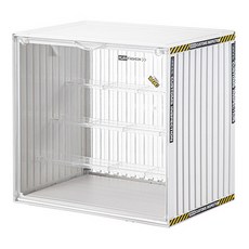 貨櫃造型公仔收納箱, 透明款, 34x23x31.5公分, 大(34 x 23 x 31.5cm), 1個