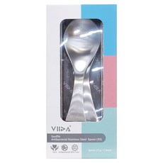 VIIDA Soufflé 抗菌不鏽鋼兒童匙（3入）, 304L不鏽鋼, 防銹耐腐蝕, 湯匙 3支, Souffle, 1組