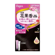Bigen 美源 花果香快速染髮霜 7 深黑棕色，持久亮麗，清新花果香，輕鬆染色髮際, 7深黑棕色, 1盒