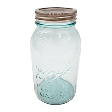 Ball 梅森 窄口珍藏水藍玻璃罐 32oz Set 4入, 946ml, 1組