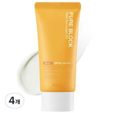 어퓨 퓨어 블록 내추럴 데일리 선크림 이엑스 SPF50 PA++++, 50ml, 4개