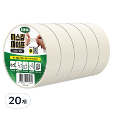 스코라 마스킹 테이프 화이트 24mm x 15m, 20개