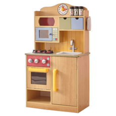 TEAMSON 小廚師佛羅倫斯波多經典玩具廚房 Set, 木紋色, 1組