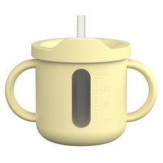 주니 실리콘 멀티컵 220ml, 옐로우, 1개