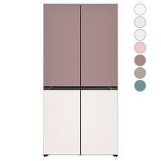 [색상선택형] LG전자 디오스 오브제컬렉션 빌트인타입 베이직 4도어 냉장고 글라스 610L M623AAA042, M623GKB042S, 클레이 핑크 + 베이지
