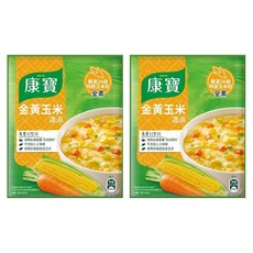 康寶金黃玉米濃湯2人份，嚴選3A級玉米，無添加味精，快速沖泡，2入, 33.6g
